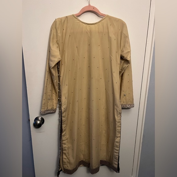 Pakistani Indian Designer Dress Heavy Hand Embroidery Heavy Shalwar Kameez Sz Sm - Picture 11 of 16